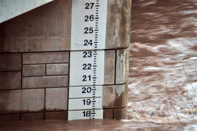 River level gauge at Barbours bridge